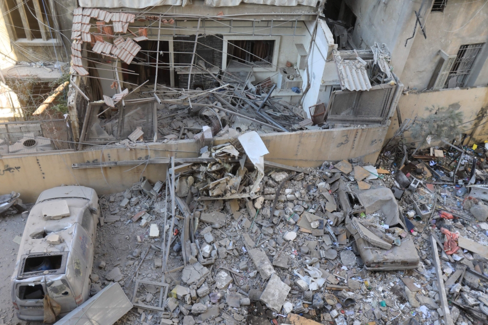 A view of the damage at the site of an overnight Israeli strike on Beirut's southern suburb of Ghobeiry on September 30, 2024. — AFP pic 