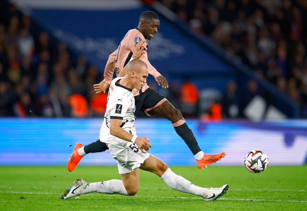 France forward Ousmane Dembele has been left out of Paris Saint-Germain’s squad for their Champions League game at Arsenal on Tuesday. — AFP pic