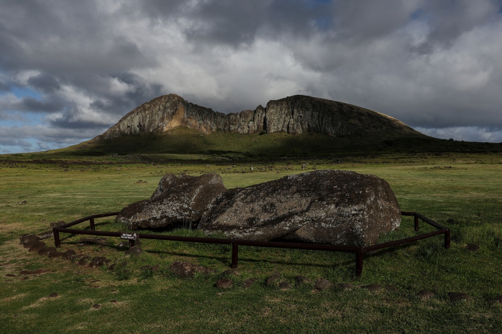 A Moai is pictured at Ahu Tongariki archaeological monument area at Rapa Nui national park managed by the Mau Henua native community at Easter Island, Chile October 1, 2024. — Reuters pic
