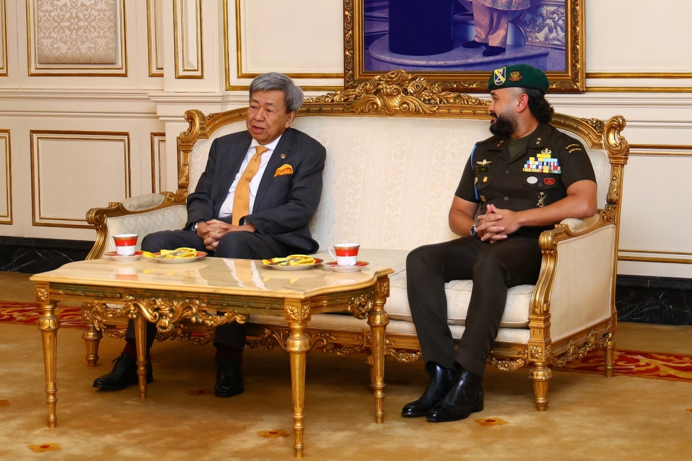 The Sultan of Selangor, Sultan Sharafuddin Idris Shah and Johor Regent Tunku Mahkota Ismail Sultan Ibrahim during a meeting yesterday. — Picture courtesy of HRH Crown Prince of Johor Facebook