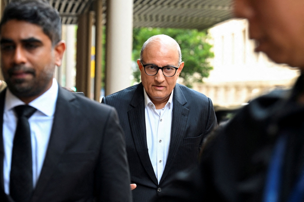 A file photograph shows Singapore's former transport minister S. Iswaran arrivig at the Supreme Court in Singapore on September 24, 2024. — Reuters pic