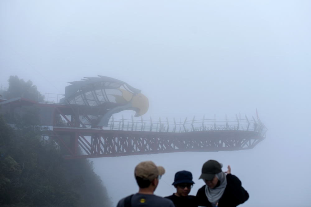 The victim fell from the metal safety barrier of the glass deck at the Eagle’s Nest Skywalk Langkawi tourist attraction. — Bernama pic