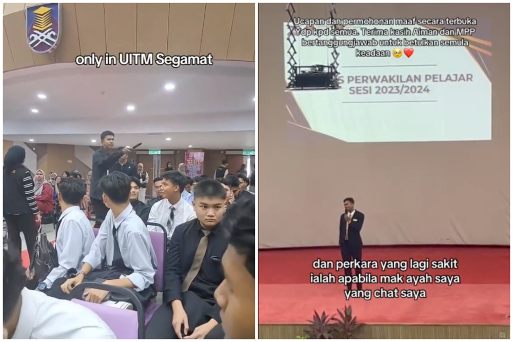 A scene of a fight during Segamat UiTM orientation week was revealed to be a prank, much to the criticism of some in the public. — Screenshots from Reddit/TikTok