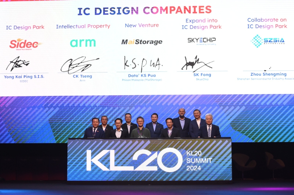 As part of the KL20 Summit, Malaysia announced the region's largest IC design centre wit collaborations with four IC design companies including Phison. — Picture courtesy of Sidec