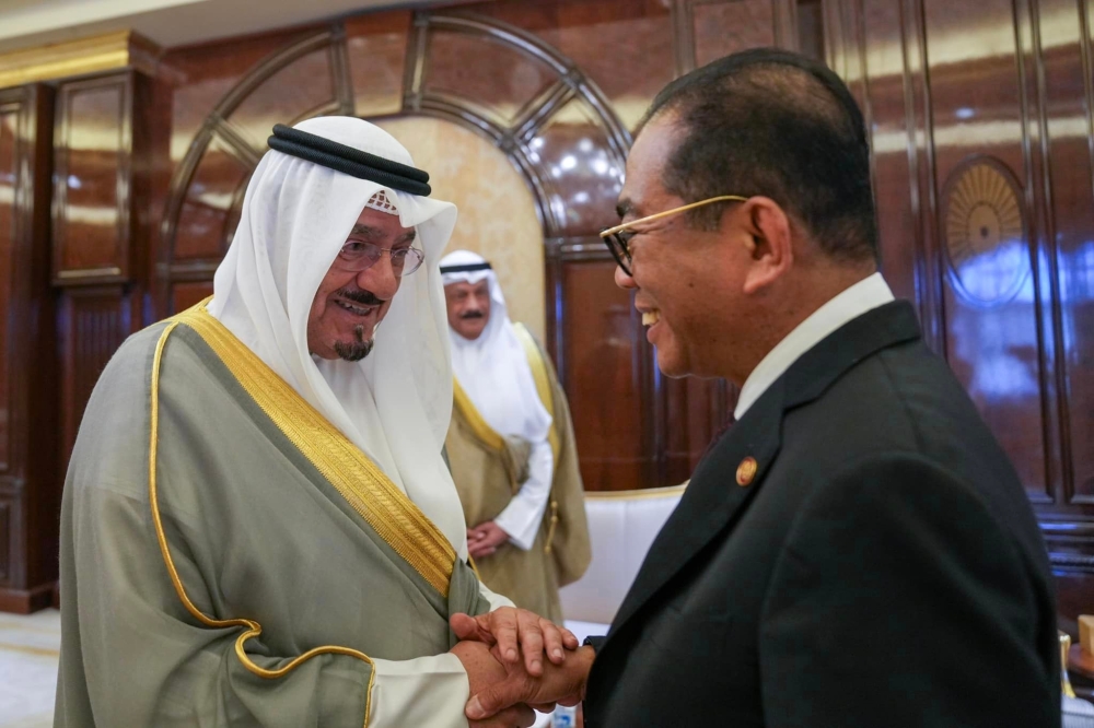 Defence Minister Datuk Seri Mohamed Khaled Nordin is pictured during his courtesy call on Kuwait’s Deputy Prime Minister Sheikh Fahad Yousef Saud Al-Sabah. — Picture via Facebook