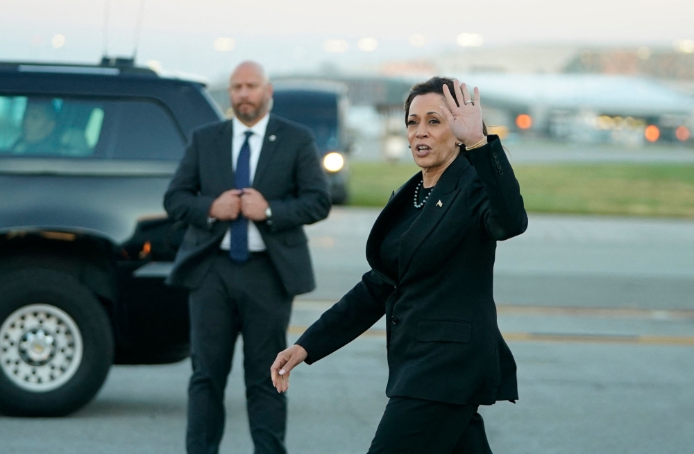 US Vice President and Democratic presidential nominee Kamala Harris cracked open a can of Miller High Life at the prompting of host Stephen Colbert.