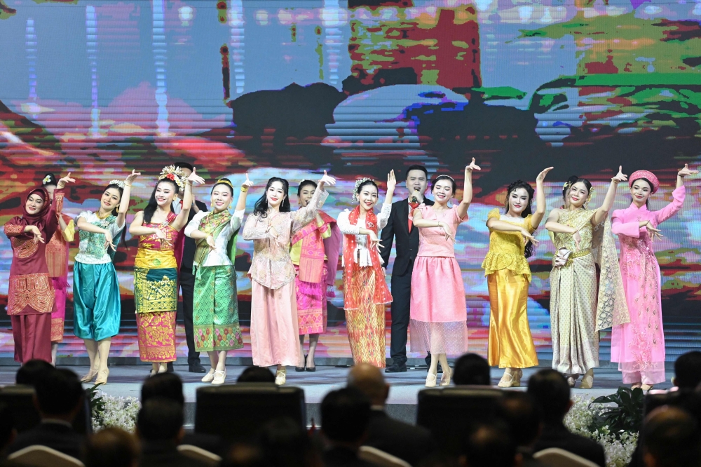 Dancers perform onstage during the opening ceremony of the 44th and 45th Association of Southeast Asian Nations (ASEAN) Summits in Vientiane on October 9, 2024. — AFP pic