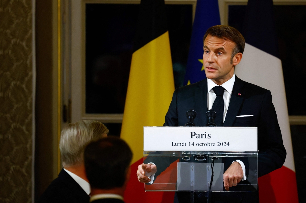 French President Emmanuel Macron said Israel should not forget that it was created as a result of a resolution adopted by the United Nations. — AFP pic