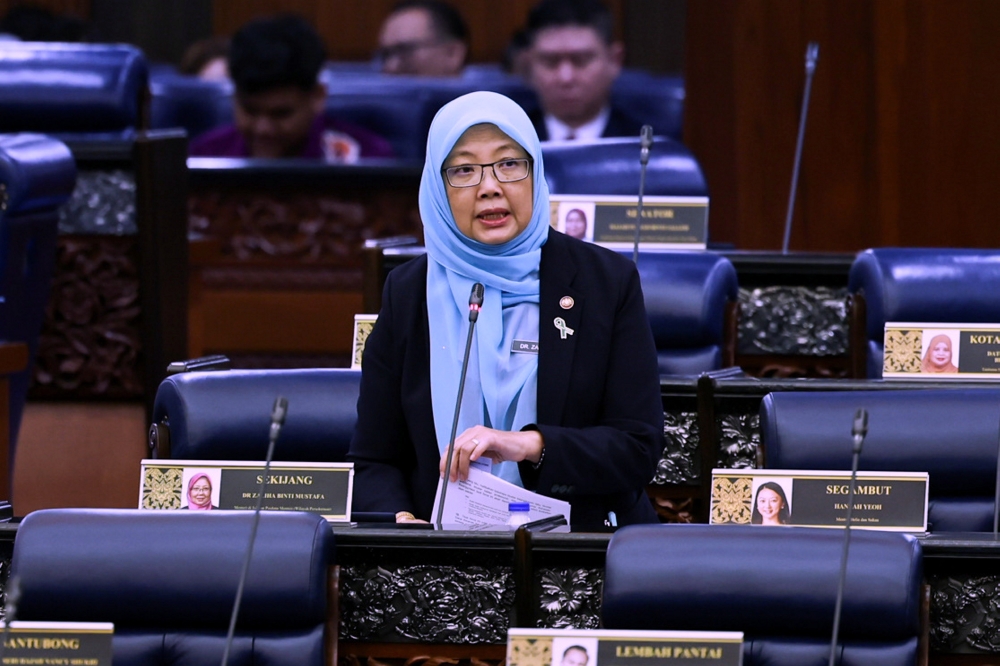 A file photograph shows Minister in the Prime Minister's Department (Federal Territories) Dr Zaliha Mustafa speaking in Parliament on June 27, 2024. ― Bernama pic