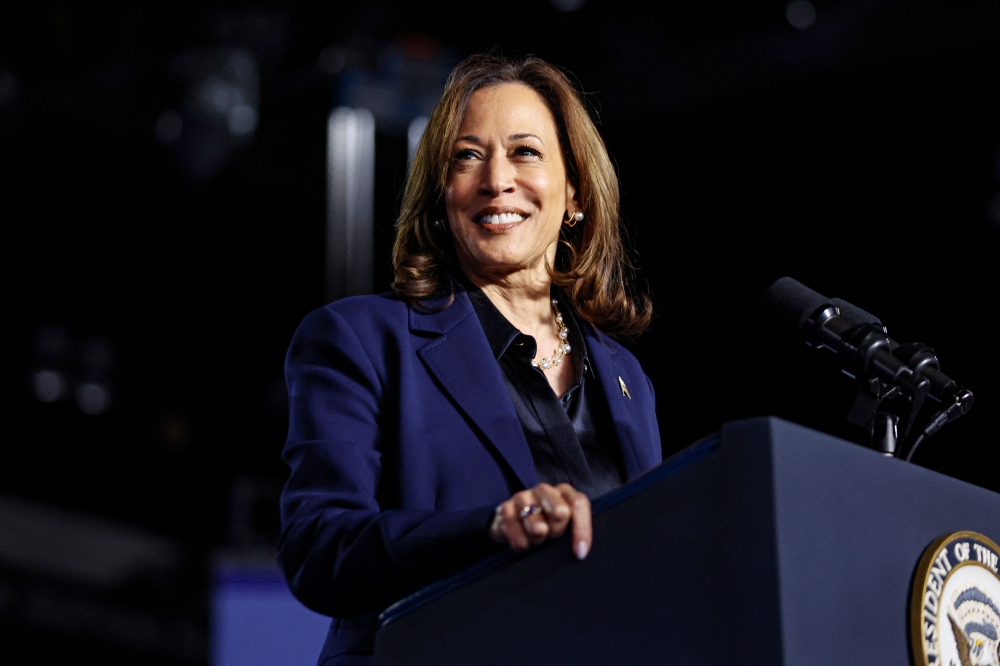 Harris’s remarkable ascent to the top of the Democratic ticket came after 81-year-old President Joe Biden was forced to throw in the towel after a disastrous debate performance against Trump. — File pic via AFP