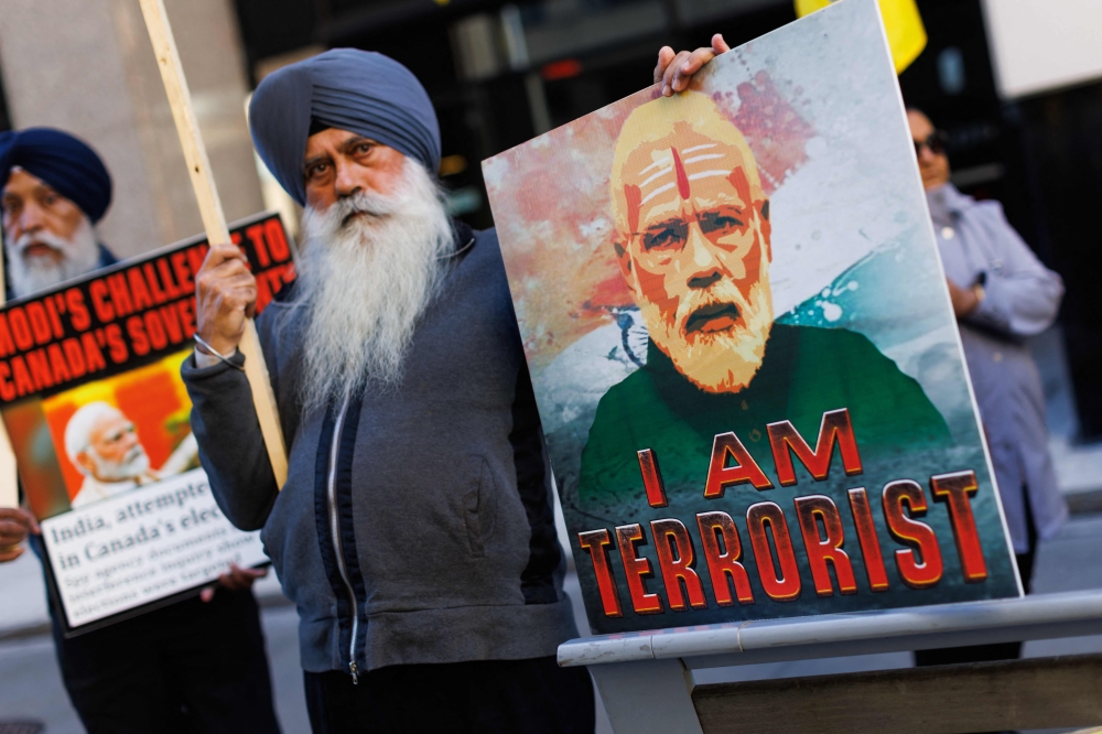 Canada has the largest community of Sikhs outside of Punjab and some of the dissidents have spoken out against the Indian government leadership under Prime Minister Narendra Modi, for which they claim their lives to be at risk. — AFP pic