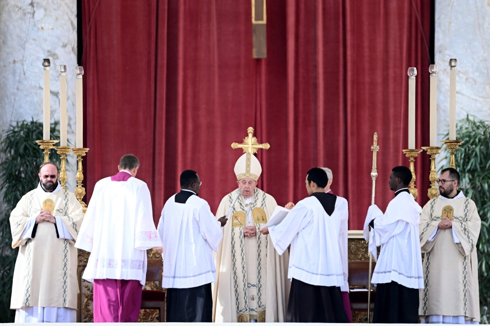 Pope Francis attends the weekly Angelus prayers, at the Saint Peter's Square in the Vatican on October 20, 2024. — AFP pic