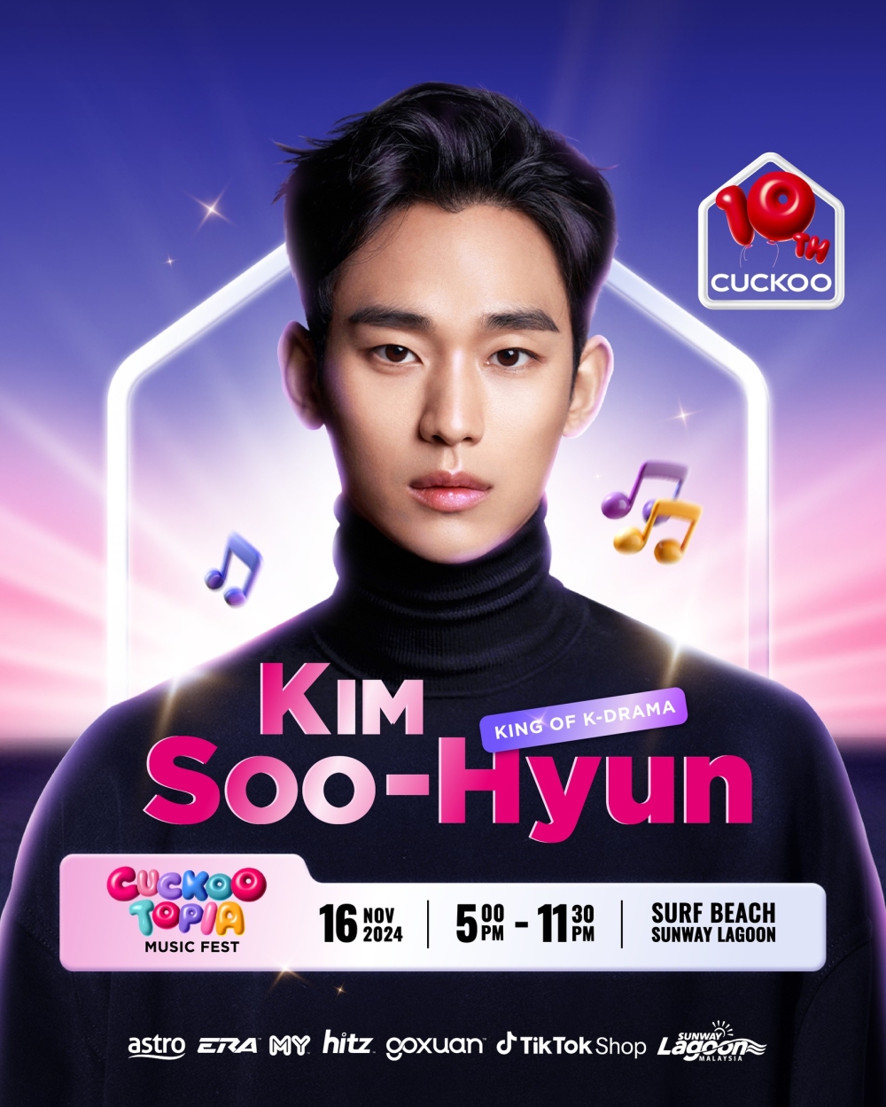 Cuckoo ambassador and popular actor Kim Soo-hyun will be appearing at the Cuckootopia Music Fest. — Picture courtesy of Cuckoo Malaysia
