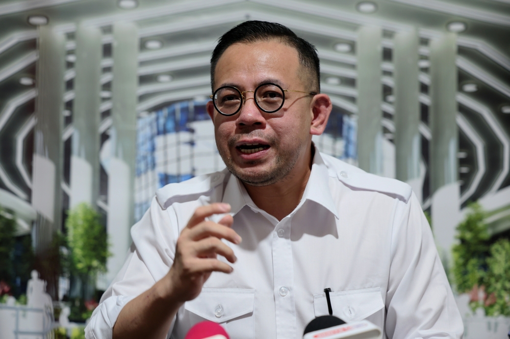 Human Resources Minister Steven Sim attends a groundbreaking event at Kampung Merang in Bandar Permaisuiri, on Oct 21, 2024. — Bernama pic