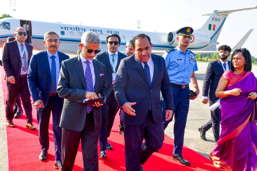 Indian Foreign Minister Subrahmanyam Jaishankar arrives to attend Shanghai Cooperation Organisation (SCO) in Islamabad, Pakistan October 15, 2024. — Press Information Department handout via Reuters