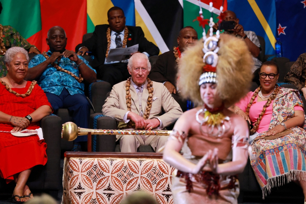 King Charles attends the opening ceremony for the Commonwealth Heads of Government Meeting in Apia, Samoa October 25, 2024. — Reuters pic