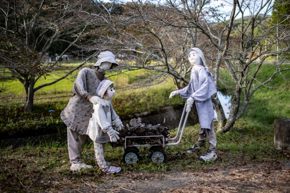 This photo taken on October 20, 2024 shows puppets in the village of Ichinono, one of the ‘puppet villages’ in Japan created to ease the lonesome feelings due to depopulation, in the city of Tamba-Sasayama, Hyogo Prefecture. — AFP pic 