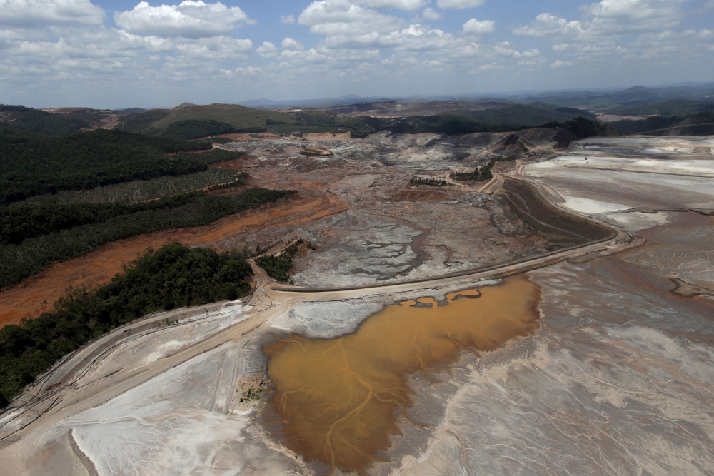 General view from above of a dam owned by Vale SA and BHP Billiton Ltd that burst in Mariana, Brazil, November 10, 2015. — AFP pic