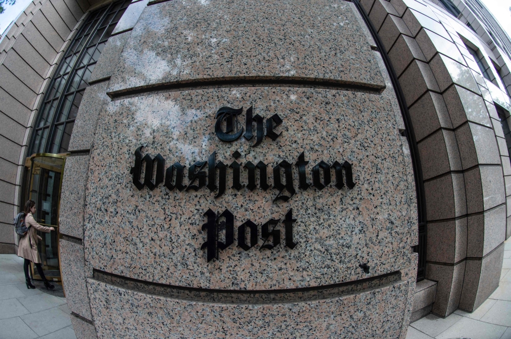 The building of the Washington Post newspaper headquarter is seen on K Street in Washington DC on May 16, 2019. — AFP pic