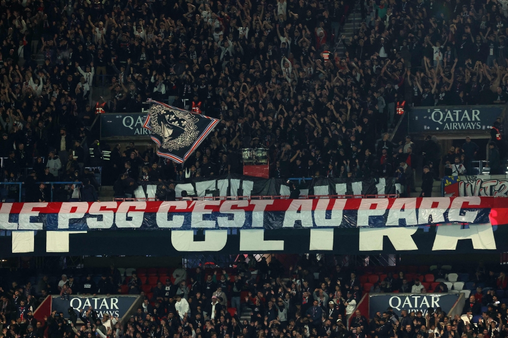 The French League yesterday ordered Paris Saint-Germain to partially close one of the stands at the Parc de Princes as punishment for homophobic chanting by their fans. — AFP pic