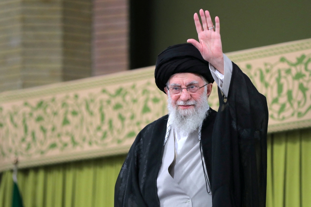 Iran’s Supreme Leader Ali Khamenei told students that the United States and Israel will 'undoubtedly receive a crushing response.' — Wana pic via Reuters