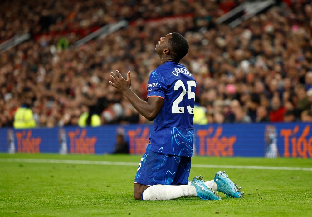 Chelsea's Moises Caicedo celebrates after scoring. — Reuters