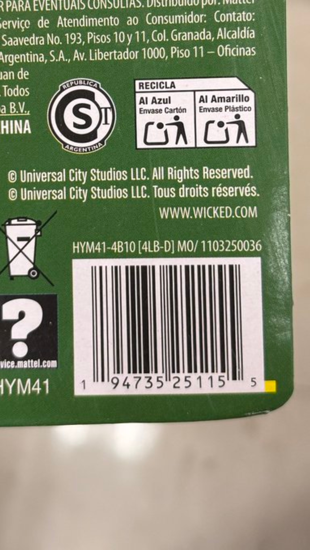 The boo-boo on a Mattel toy packaging. — Picture via X/@just2goodYT