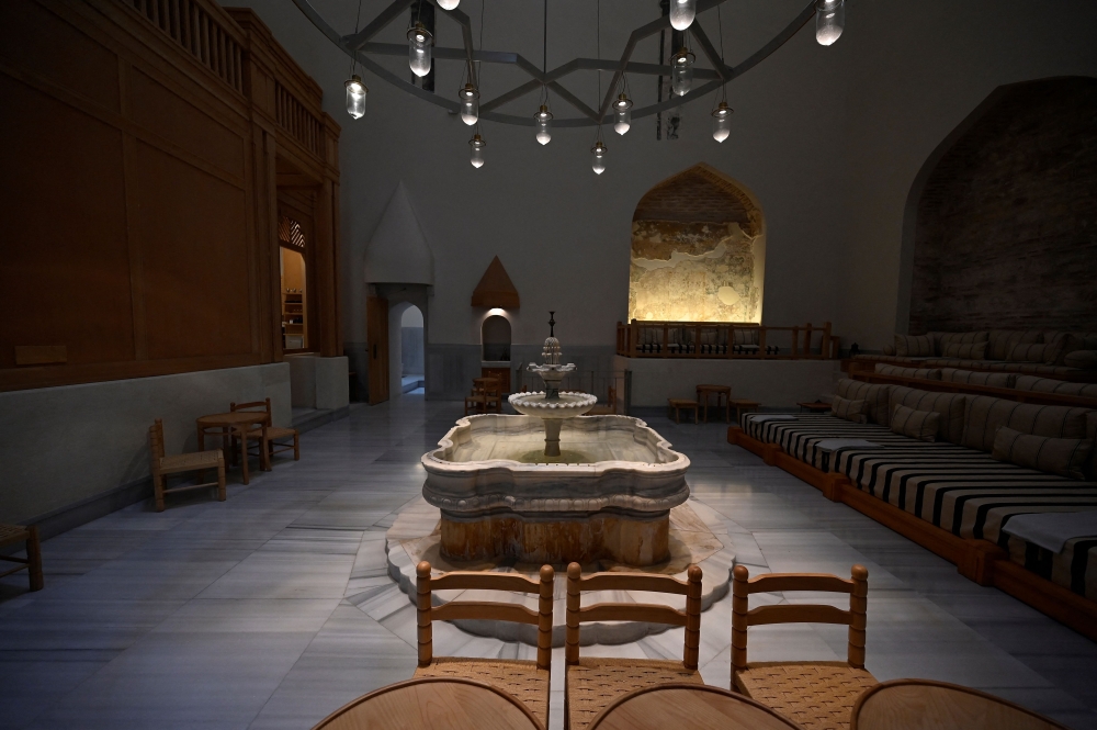 This photograph taken on October 7, 2024, in the Fatih district of Istanbul, shows the resting area after a bath, inside the 16th-century Zeyrek Cinili Hammam or Turkish bath. — AFP pic 