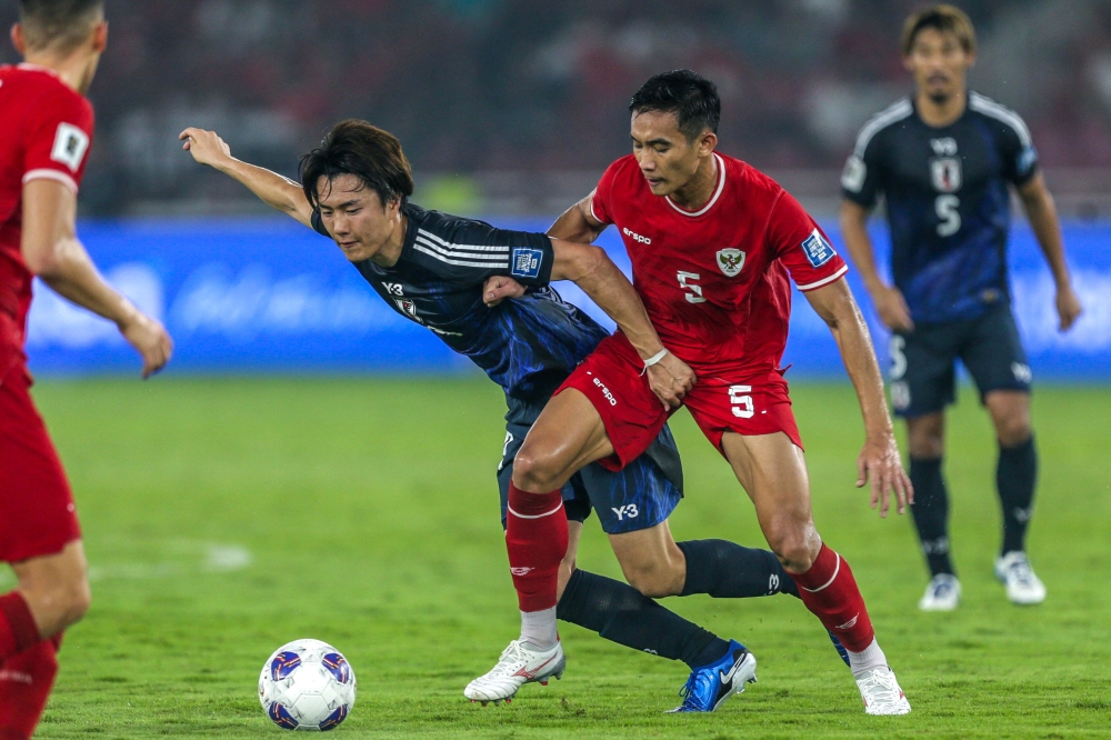 Despite several early scares in front of more than 70,000 fans in Jakarta, the Blue Samurai eventually carved open a home team filled with Europe-born players before teaching them a footballing lesson. — AFP pic