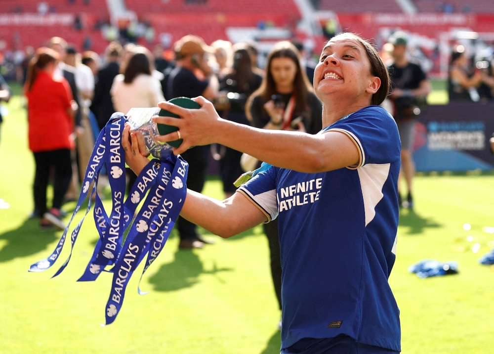 Chelsea's Sam Kerr received hateful comments after her announcement of her expecting a child with her fiancee. — Reuters file pic