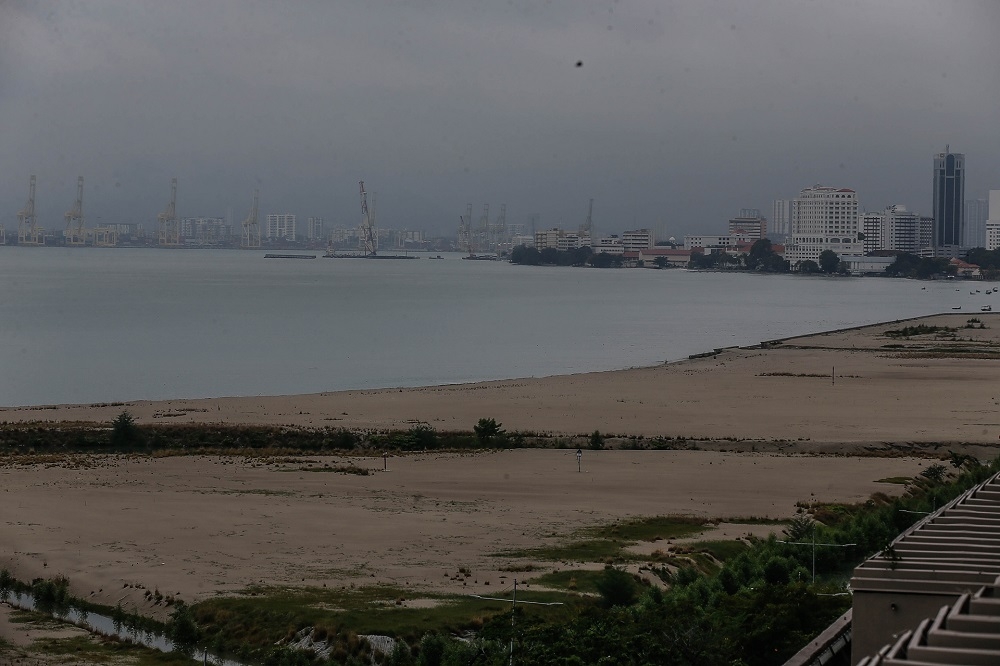 A general view of the reclaimed land in Penang September 18, 2020. Malaysian property developer, Eastern & Oriental Bhd has unveiled its masterplan for its Andaman Island development project, with a gross development value of RM60 billion. — Picture by Sayuti Zainudin