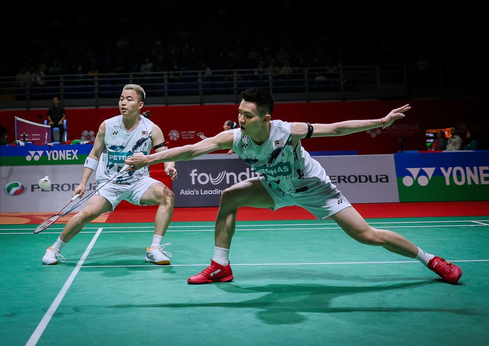 National number one men’s doubles pair Aaron Chia-Soh Wooi Yik were among the pairs that qualified from round of 16 of the China Masters. — Bernama pic