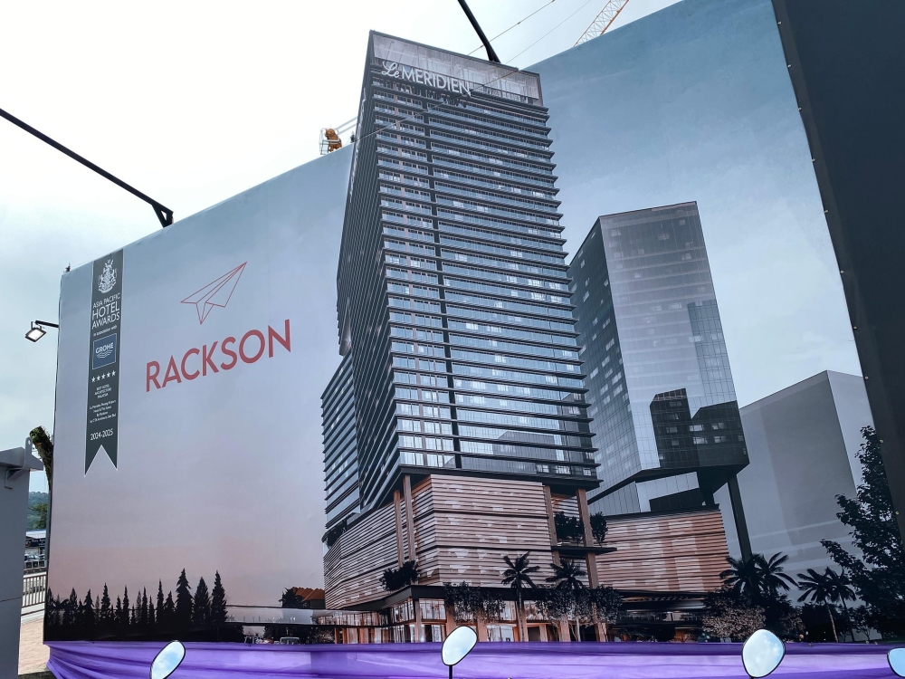 Rackson Group’s RM1.5 billion project, Le Meridien Penang Airport and Avion Serviced Apartments, in Bayan Lepas in scheduled for completion by the fourth quarter of 2027. — Picture from Facebook/Chow Kon Yeow