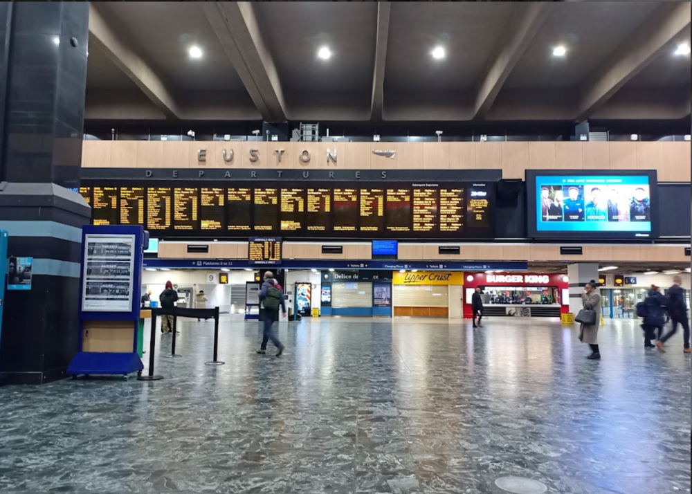 A suspicious package found near Euston railway station in central London on November 23, 2024 was the third security incident in the city in 24 hours after similar packages were found near the US Embassy and the south terminal at Gatwick airport. — Google Earth screencap