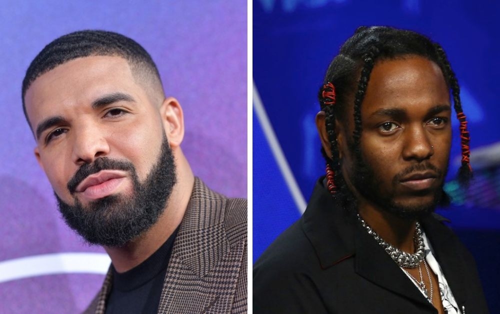 This combination picture from AFP shows Canadian rapper Drake (left), who has taken his feud with rival Kendrick Lamar (right), to the US court system, accusing record label Universal Music of conspiring to inflate the California hip-hop star’s streaming numbers and of defaming him, according to legal filings and media reports yesterday. — AFP pix