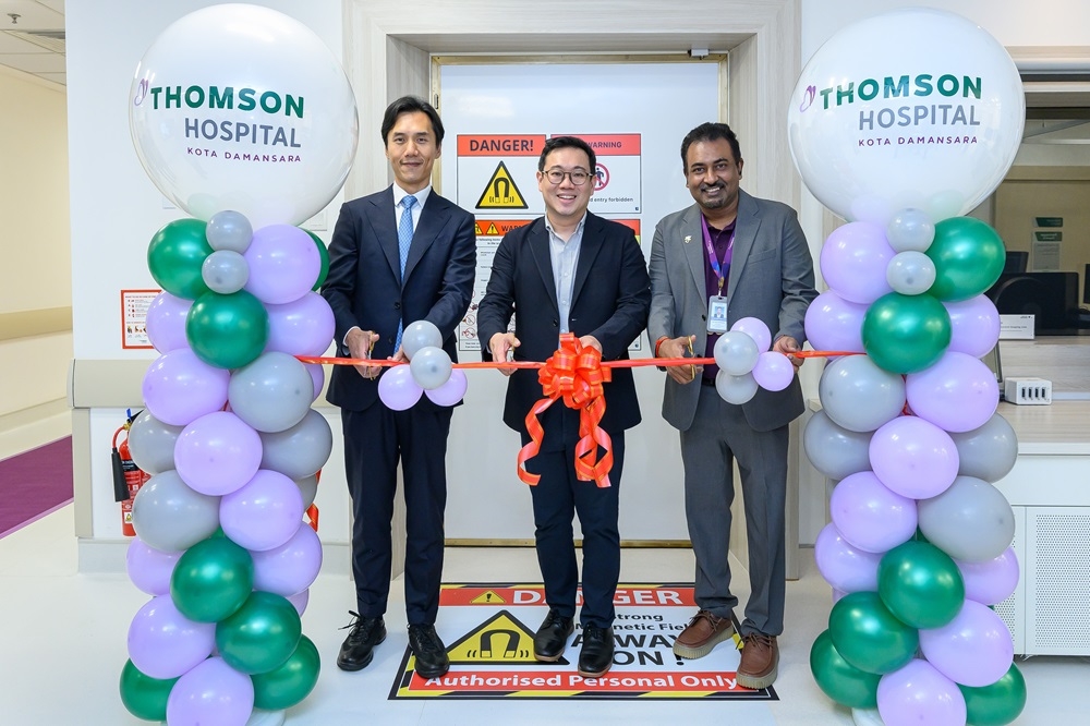 (From left) United Imaging South-east Asia General Manager Scott Teng; TMC Life Sciences Acting Group CEO Dr Melvin Heng; and Thomson Hospital Acting CEO Dr Siva Kumaran Jayaraman. — Picture courtesy of Thomson Hospital Kota Damansara