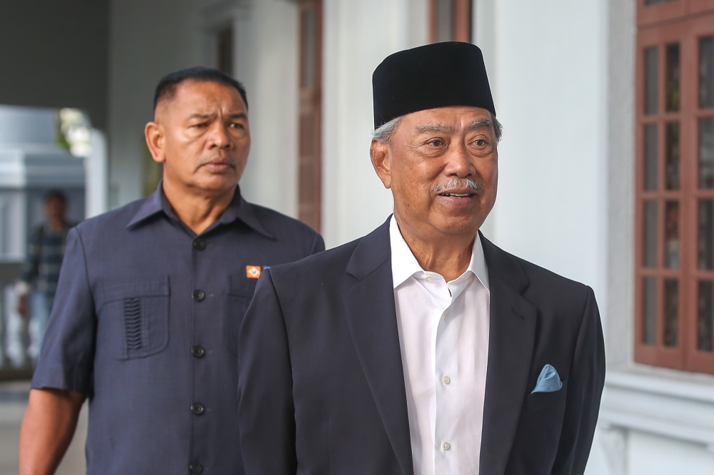 Former prime minister Tan Sri Muhyiddin Yassin is pictured at the Kuala Lumpur High Court Complex in this file picture dated October 3, 2024. The Kota Baru High Court today allowed an application by Muhyiddin to transfer his sedition trial from the Gua Musang Sessions Court to the Kuala Lumpur High Court. ––Picture by Yusof Mat Isa