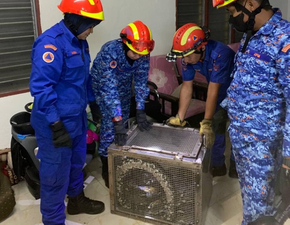 The team with the python. — Picture via Facebook/APM Taiping