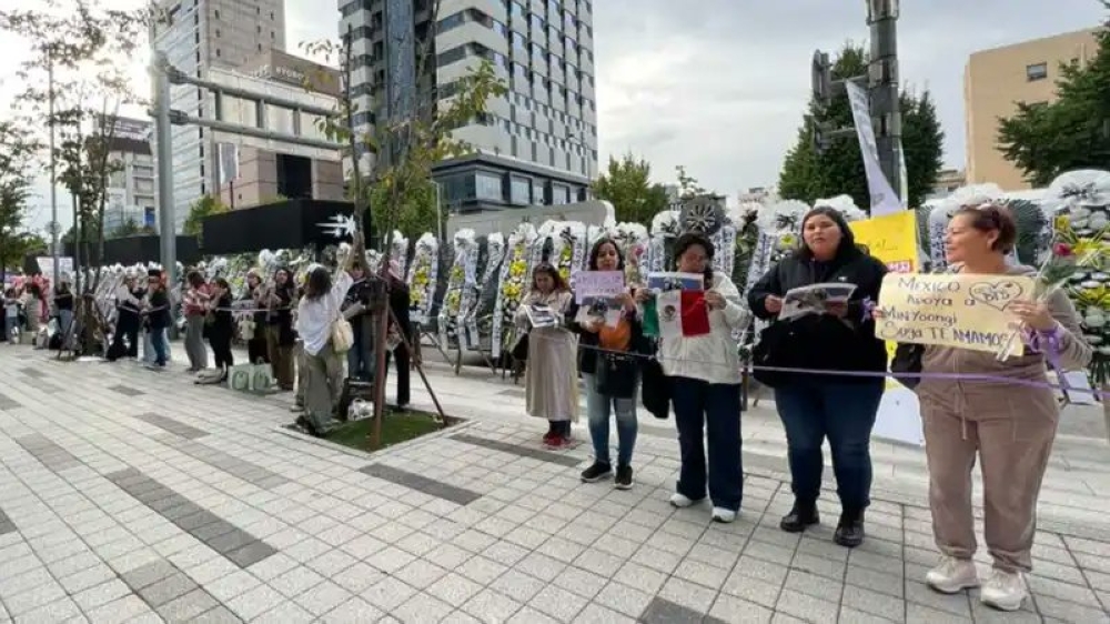 Funeral wreaths have now become symbols of protest in South Korea. — Picture via social media