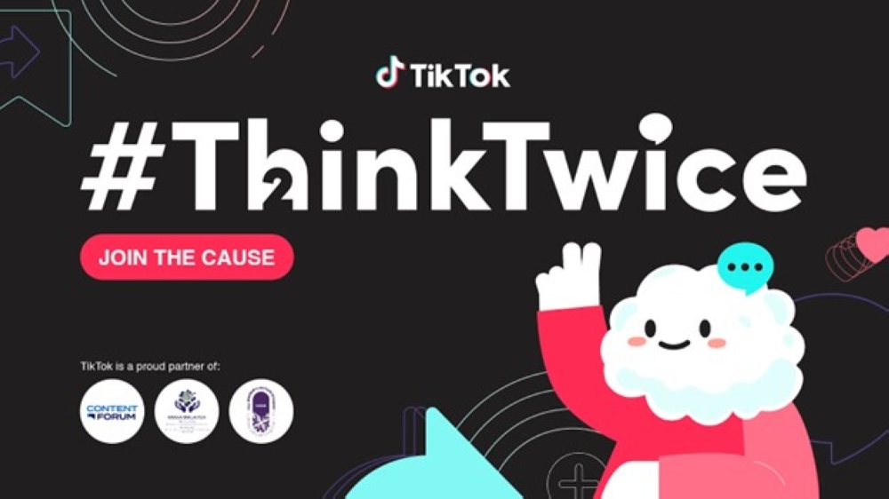 Malaysians can learn more about the campaign by searching the hashtag #ThinkTwice on the TikTok app. — Picture courtesy of TikTok