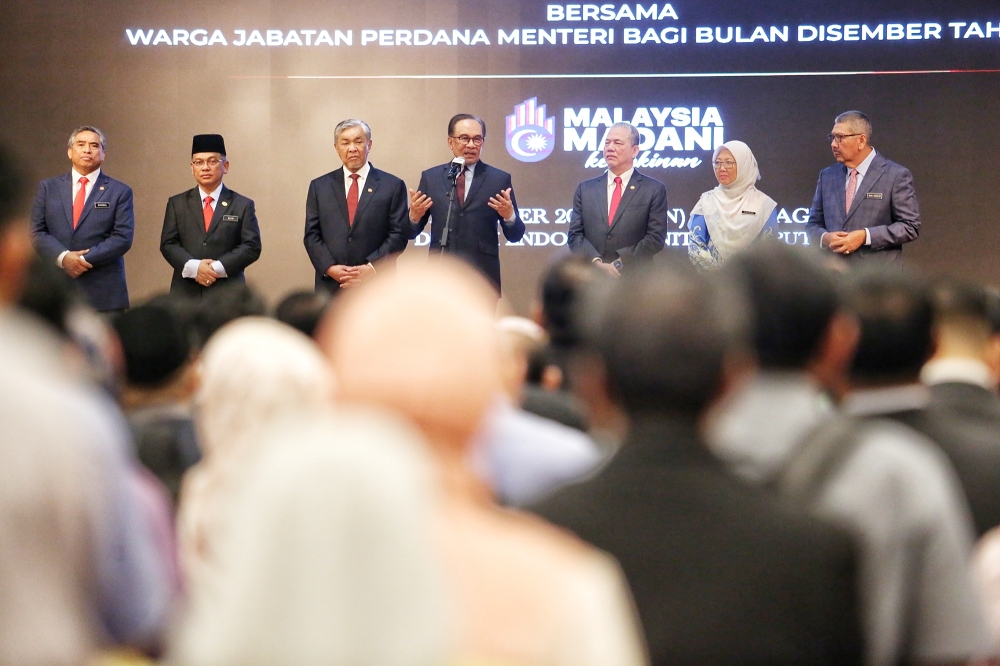 Prime Minister Datuk Seri Anwar Ibrahim said that while the government acknowledges the fairness of these advancements, there is still a need for continued improvement in performance as the public expects better services from the civil service. –– Picture by Choo Choy May