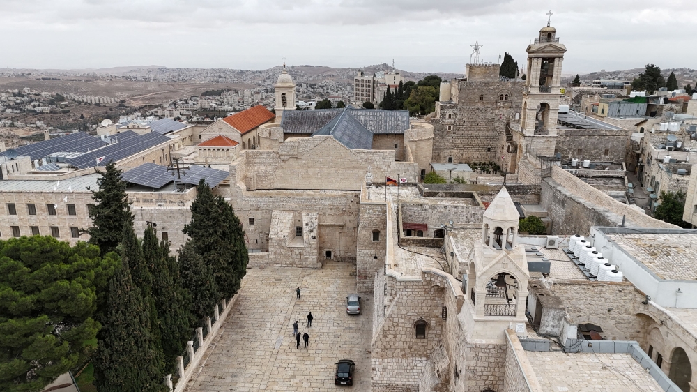 A drone view of the Church of the Nativity, in Bethlehem in the Israeli-occupied West Bank. — Reuters pic