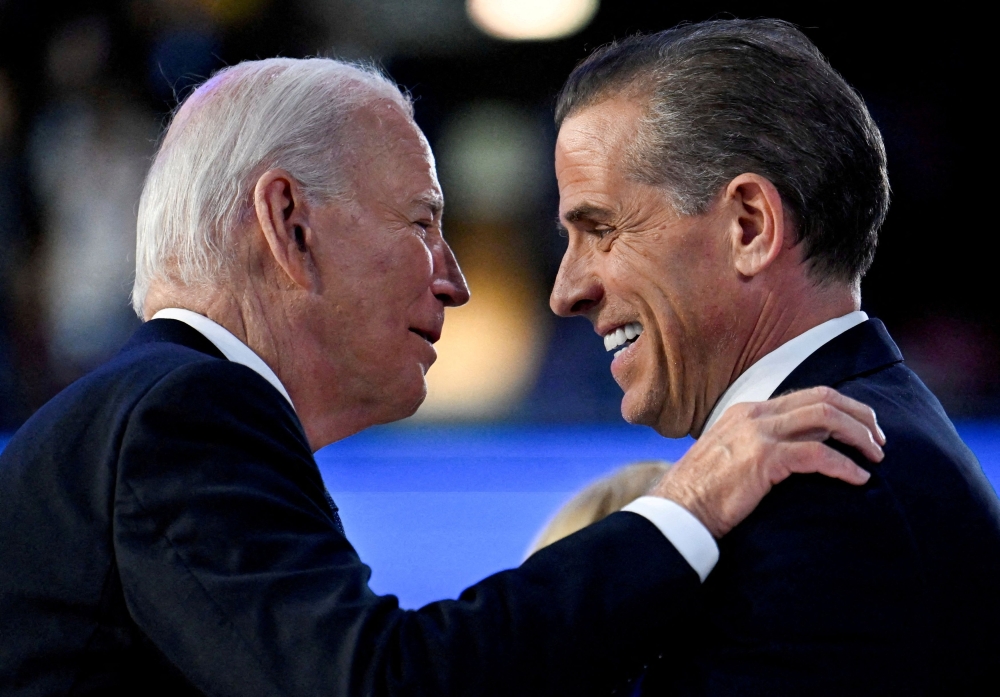 US presidents traditionally dole out pardons as they leave office but Joe Biden’s full and unconditional pardon of his son Hunter is a rare instance involving a family member. — Reuters pic