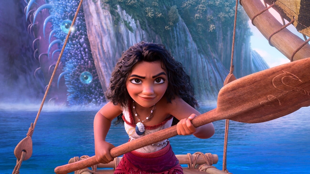 Moana reunites with demigod Maui three years after their first adventure. — Promotional image from Disney