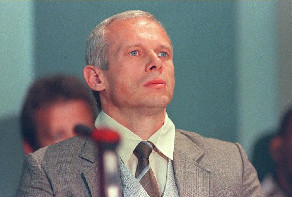 Janusz Walus, a Polish immigrant, during a hearing in the Pretoria City Hall on August 11, 1997. — AFP file pic