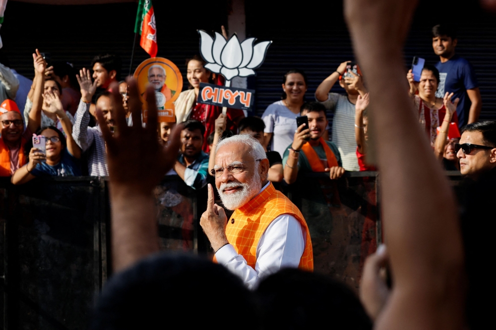 Indian Prime Minister Narendra Modi’s Bharatiya Janata Party (BJP) has accused the State Department and deep state elements in the US of trying to destabilise India in conjunction with a group of investigative journalists and opposition leader Rahul Gandhi. — Reuters pic
