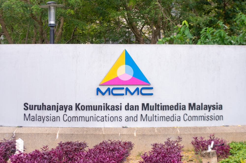 The Malaysian Communications and Multimedia Commission logo is pictured in Cyberjaya on February 9, 2022. — Picture by Shafwan Zaidon