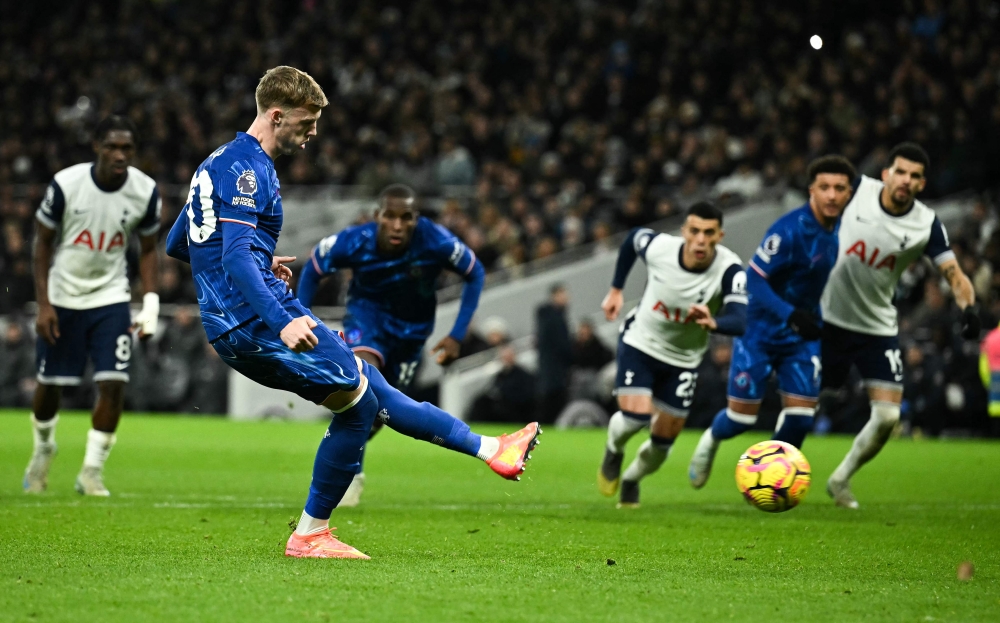 Cole Palmer equalised from the penalty spot in the 61st minute. — AFP pic
