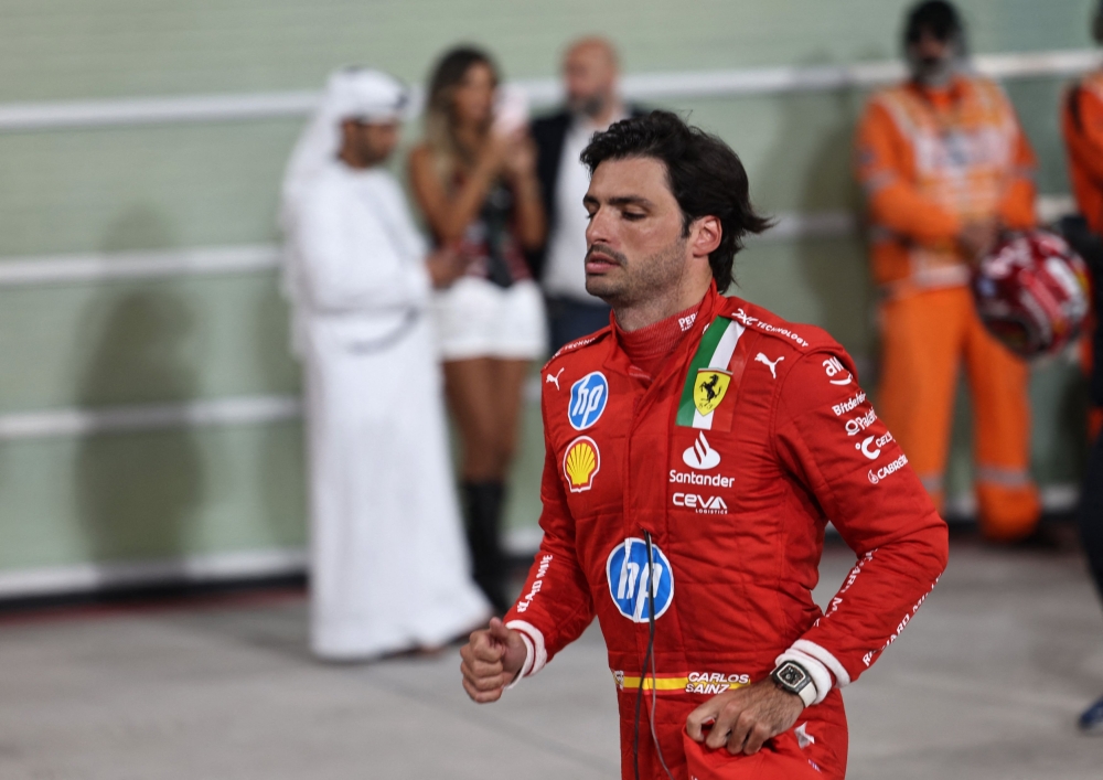 Carlos Sainz bowed out of Ferrari with bittersweet feelings after one final appearance on the podium at the Abu Dhabi Grand Prix on Sunday. — Reuters pic