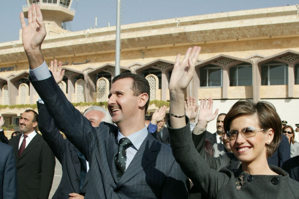 A file picture distributed by the Syrian News Agency SANA on October 22, 2003 shows former Syrian President Bashar al-Assad and his wife, Asma, at Aleppo. — AFP pic/HO/SANA